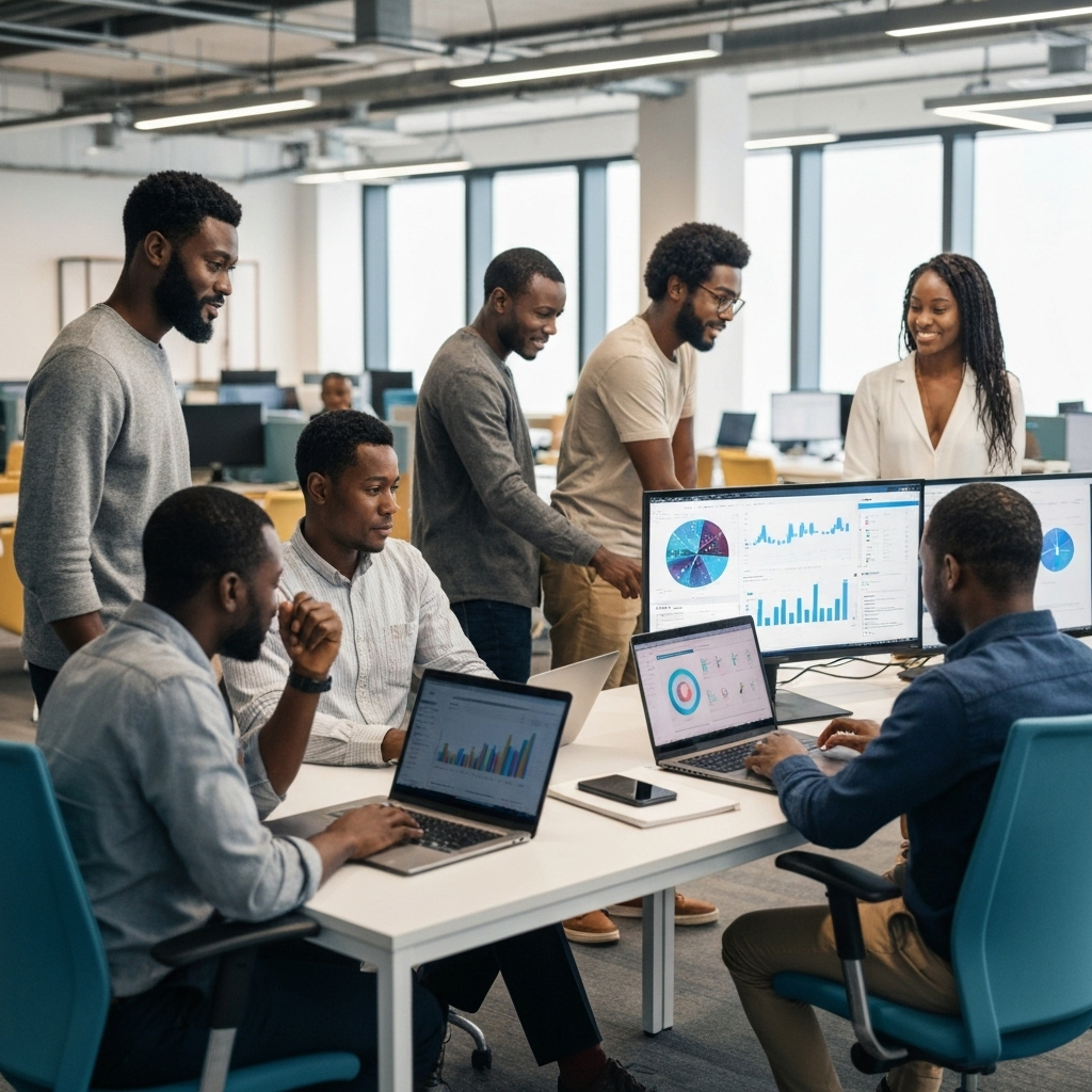 Data professionals collaborating